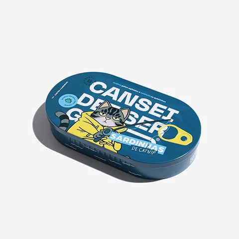 Brinquedo Cansei de Ser Gato Sardinhas de Catnip em Lata