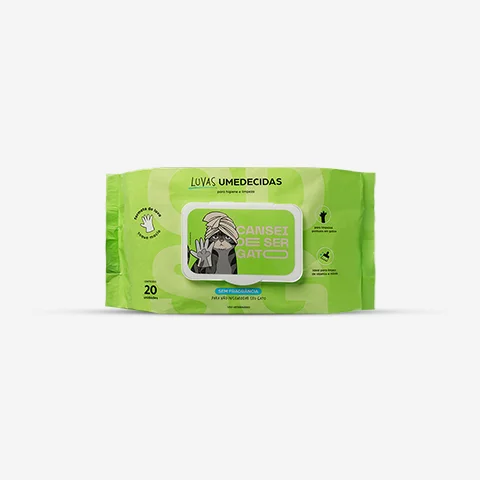 Luvas Umedecidas para Limpeza Cansei de Ser Gato
