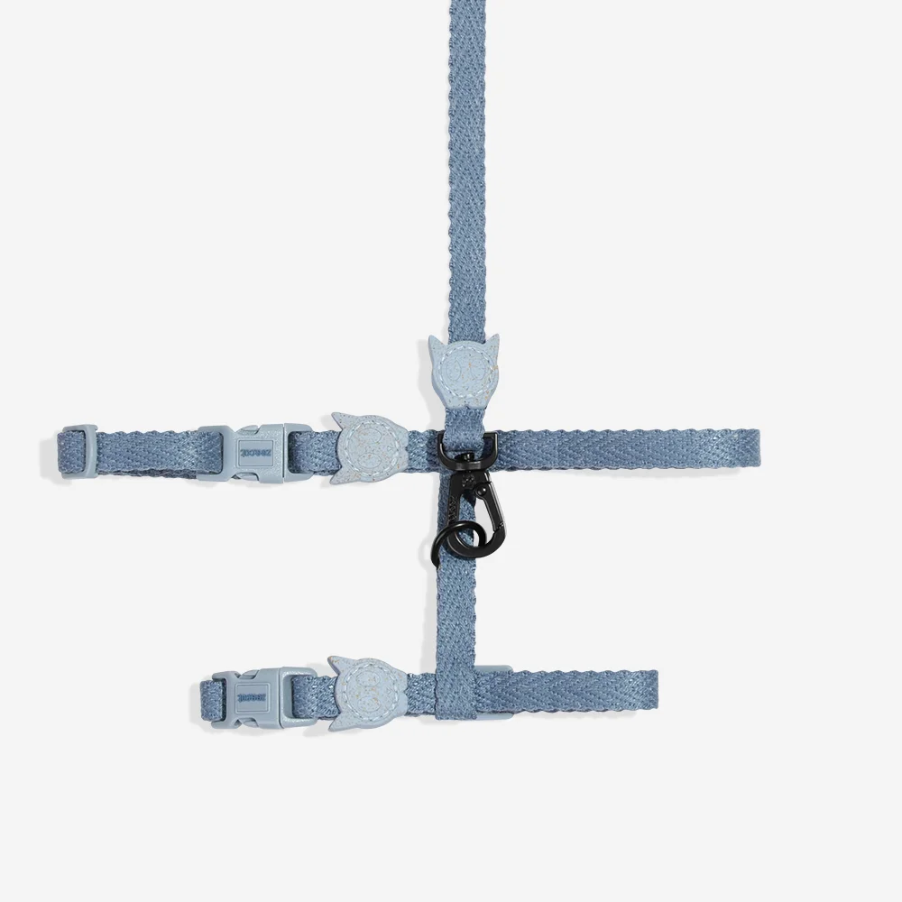 Peitoral com Guia Zee.Cat Naturals Marine para Gatos