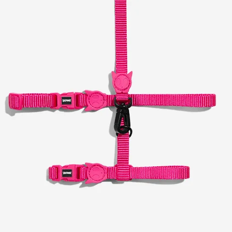 Peitoral com Guia Zee.Cat Pink Led para Gatos