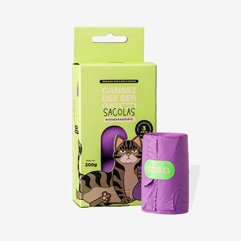 Sacolas Biodegradáveis Cansei de Ser Gato
